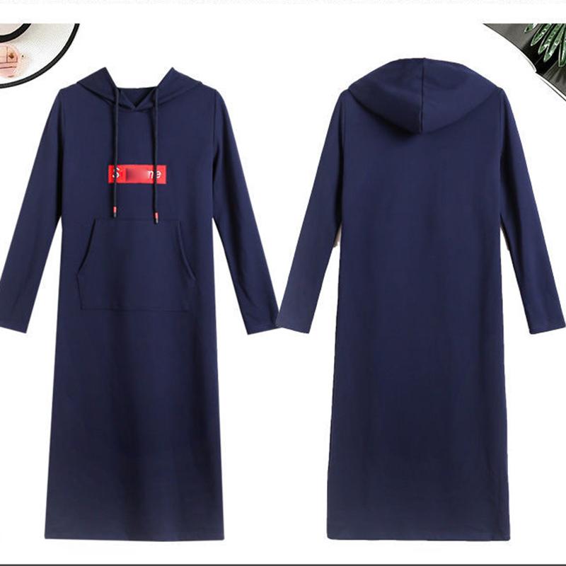 Spring and Autumn Wear Temperament Loose and Thin Casual Sweater Dress Long Sleeves Over The Knee Long Dress Women
