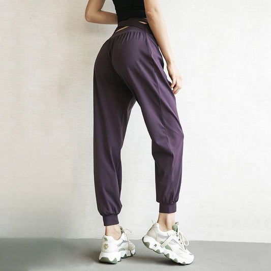 Sweatpants Women's Loose Trousers Buckle Pants Summer Running Fitness Pants Quick-drying Large Size High Waist Yoga Pants Casual Pants