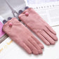 Warm Gloves Ladies Winter Cute Touch Screen Leather Velvet Autumn and Winter Thickening Plus Velvet Cold-proof Cycling Gloves