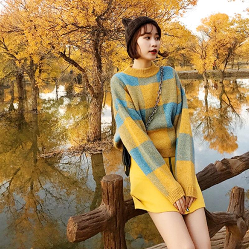 Autumn and Winter Loose Sweater Short Sweet Style Top Simple Loose Female Jacket