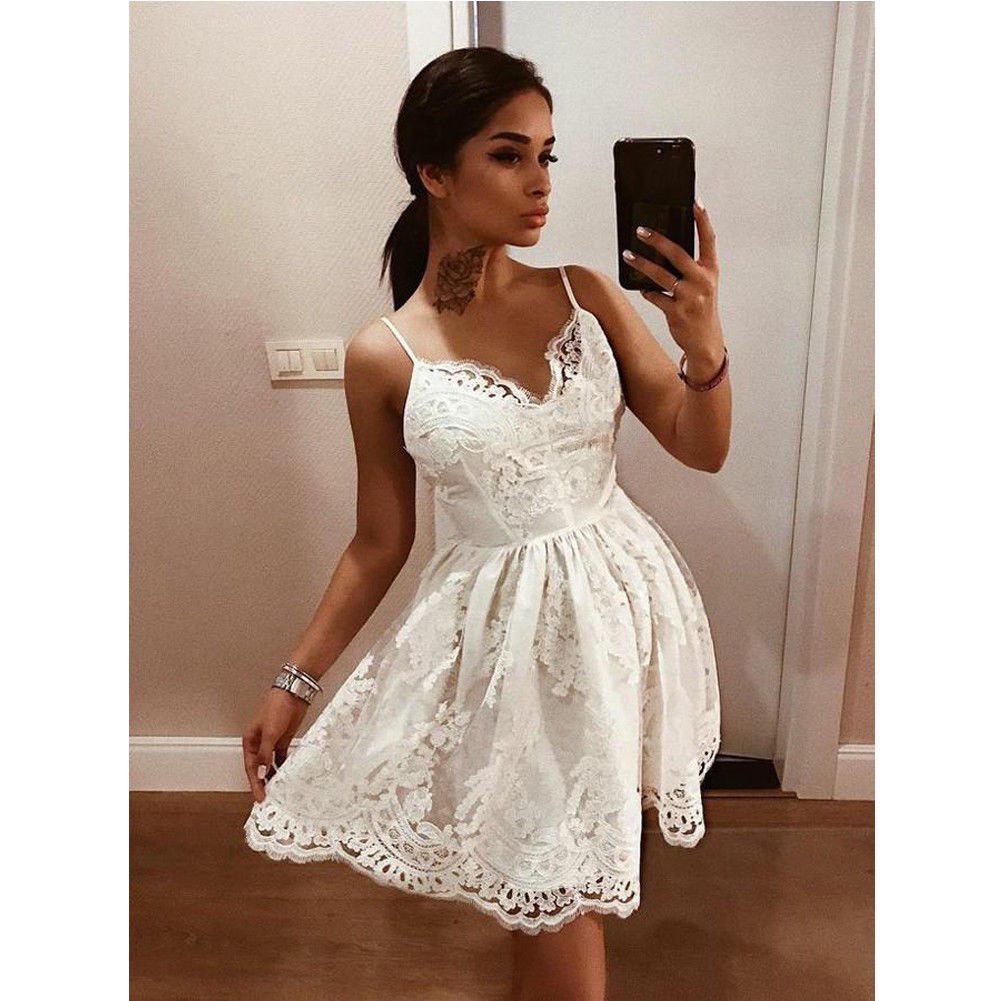 WTEMPO Women's Bandage Bodycon Sleeveless Dress Party Evening Club Mini Dress Backless V neck Lace S