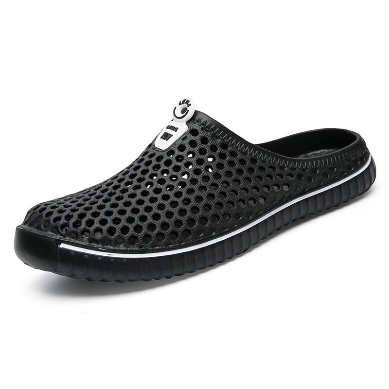 Summer Couple Candy Color Hole Shoes Breathable Half Support Beach Shoes Sandals Male
