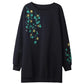 Women Ladies Long Sleeve Loose Blouse Summer Round Neck Casual T-Shirts Tops Clothing embroidery Casual Soft Pullover