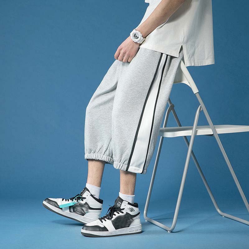Summer Shorts Male Students Wear Cropped Trousers Trend Loose Sports Pants Stretch Thin Casual Pants