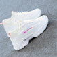 Fashion Clearance Women's Breathable Net Shoes Hollow All-match Net Sports Shoes Student Flat White Shoes