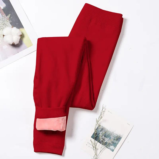 Warm Pants Women's Long-length Trousers Cotton Trousers Thickening and Velvet Slimming In Autumn and Winter High-waisted  Bottoming Cotton Wool Pants