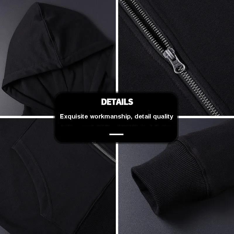 Plush Thick Hooded Sweater Men's Loose Long-sleeved Shirt Plus Fat Plus Size Casual Cardigan Jacket