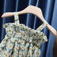 Children Dress Girls Summer Thin Dress Suspender Dress Floral Strapless Princess Dress Ruffled Vest Skirt