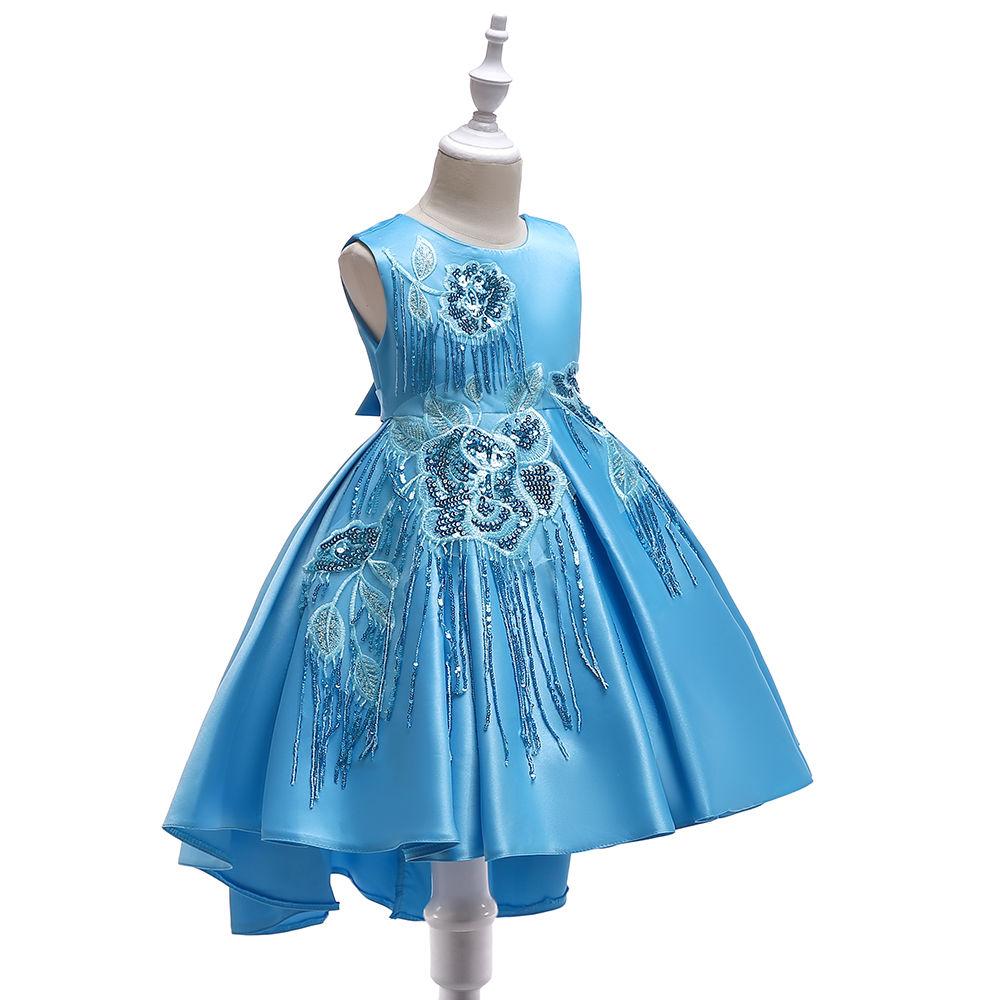 Children's Dress Catwalk Dress Girl Model Princess Dress Children's Dress Female Sequined Dovetail Host Costume Girl
