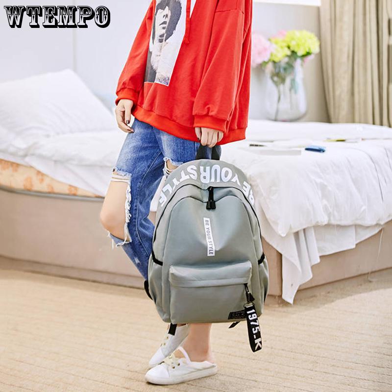 Waterproof Solid Color Schoolbag Backpack Student Backpack Schoolbag Backpack Single-piece Handbag
