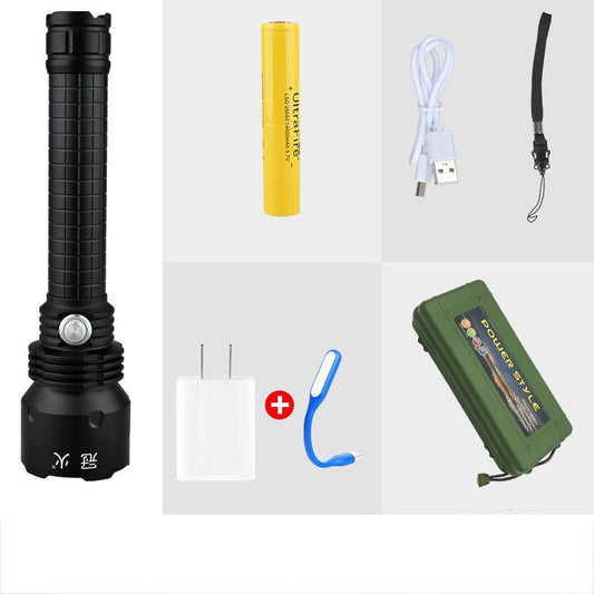 P70 Strong Light Flashlight Rechargeable Super Bright Long-range Special Forces Home Outdoor Construction Site Xenon Searchlight