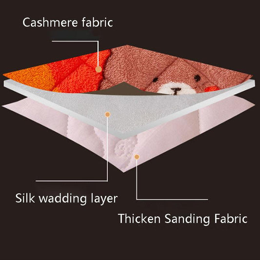 3pcs/set Lamb Velvet Bedspread Thick Quilted Coral Velvet Mattress Protector