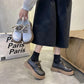 Ladies Small Leather Shoes British Style Spring College Style Jk Lace-up Thick-soled Shoes Girls Thick-bottomed Thick-heeled Loafers