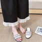 Slippers Women Wear Pearl Flat-bottom Beach Sandals and Slippers In Summer