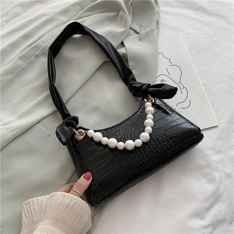 Crocodile Pattern Small PU Leather Armpit Bag For Women Shoulder Handbags Lady Simple Hand Bag Beautiful