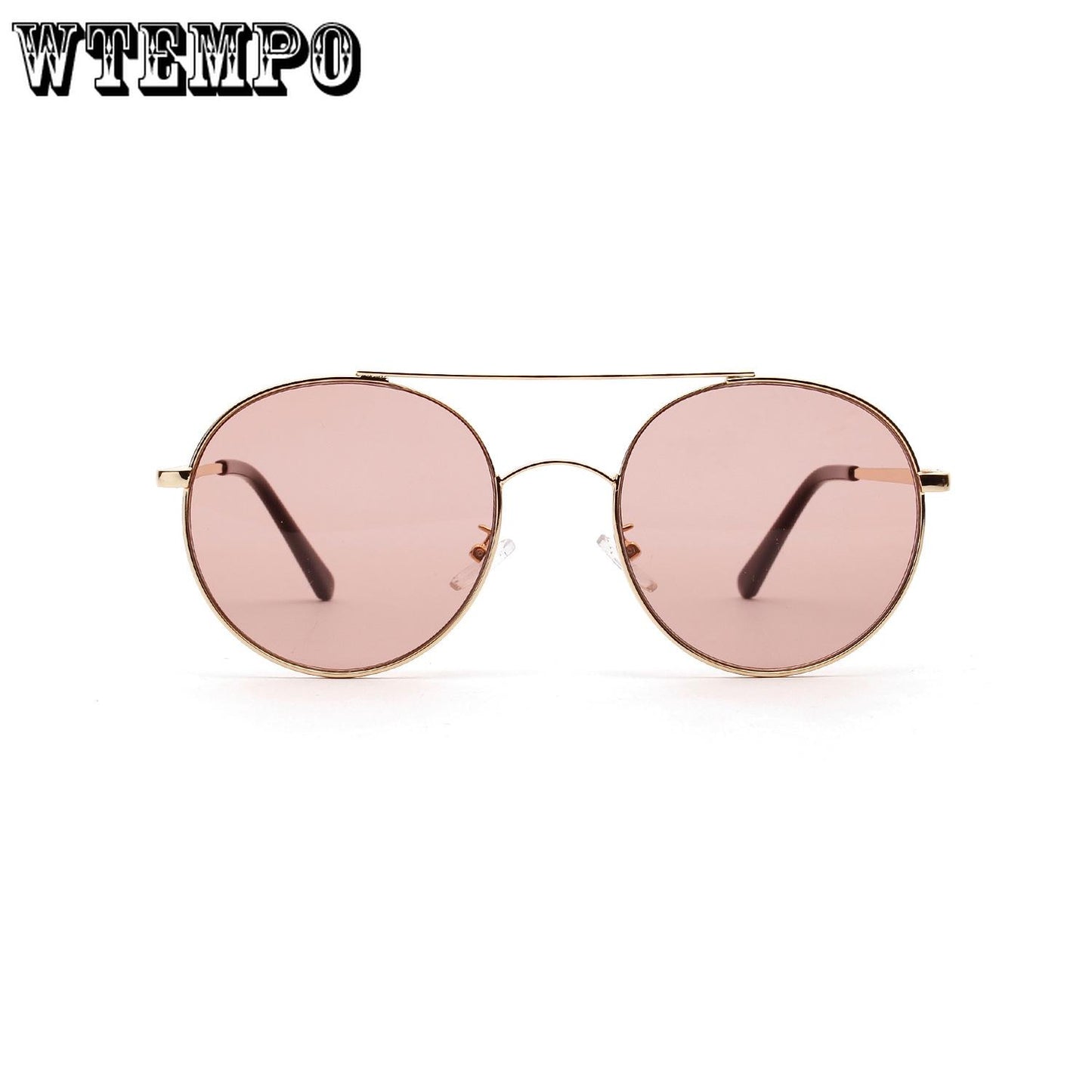 WTEMPO Sunglasses Reflective UV Protect Glasses Transparent Black Frame Steampunk Women Eyewear