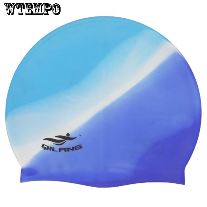WTEMPO Swim Cap Adult Waterproof High Elastic Large Professional Silicone Swimming Cap