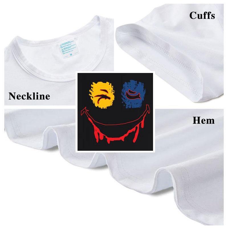 Evil Smile Print T-shirt Street Trend Personality Casual Thin Shirt Loose O-Neck Short Sleeve Tees Men Clothing Summer