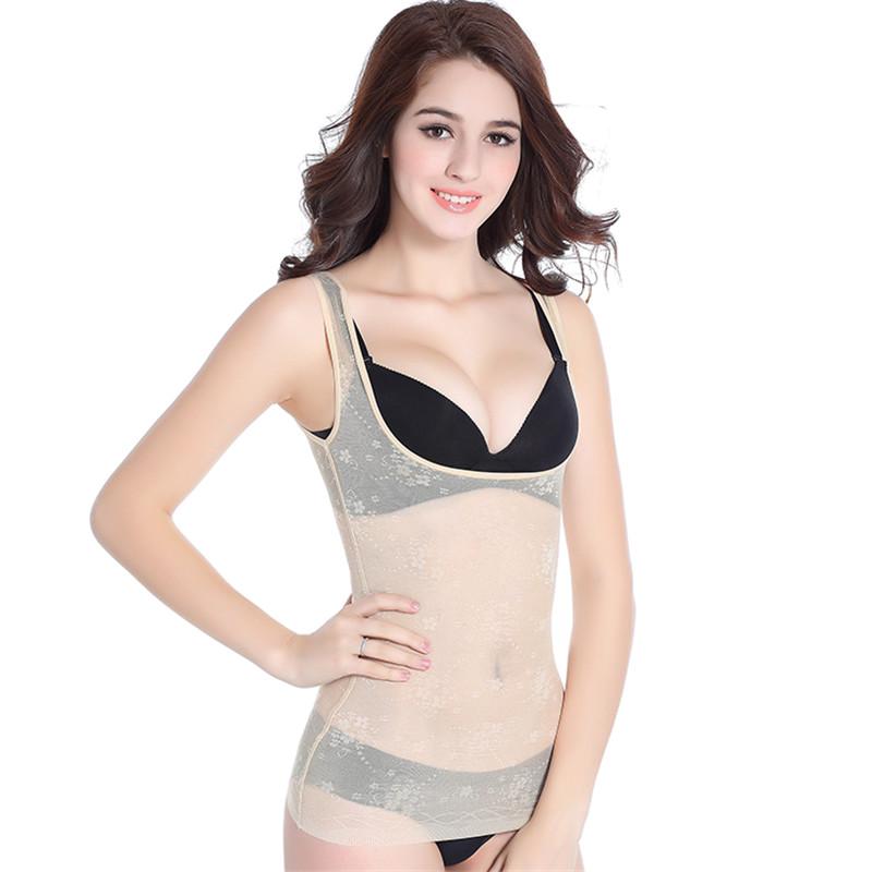 Summer Ultra-thin Breathable Stomach Slimming Body Underwear Steel Boned Corset Waist Training
