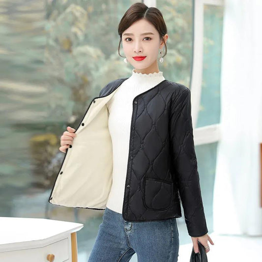 Fall/winter Down and Down Padded Jacket Women's Liner Short Large Size Plus Velvet Thickening Middle-aged and Elderly Inner Wear Warm Jacket