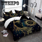 Home Decor Sun Flower Embroidery Duvet Cover with Pillow Cases Quilt Cover 3 Pcs Bedding Set