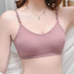 Women's Bra Gathered Underwear Thin Section Female Students Korean Version Camisole Tube Top Without Steel Ring Solid Stripes Briefs Breathable Bra