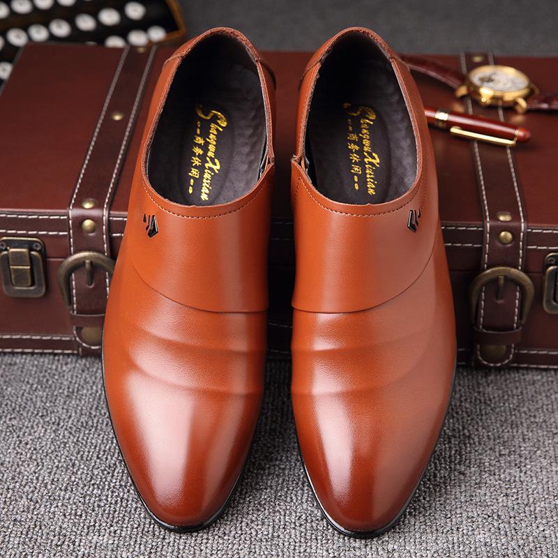 Men's Shoes Flat Oxford Pointed Toe Slip-on Breathable Wedding Office