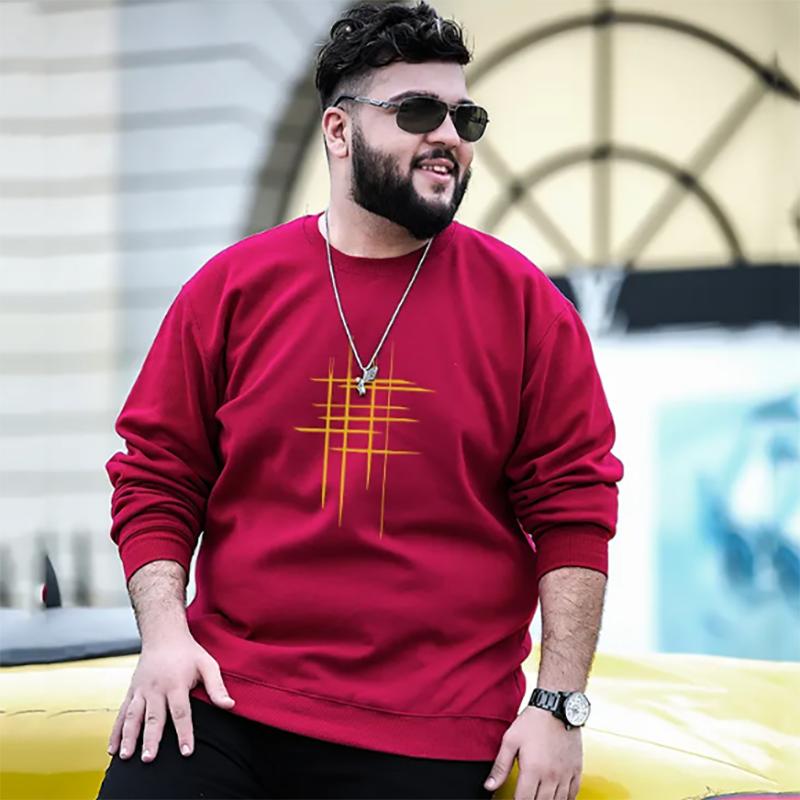 Autumn/winter Cotton Thick Plus Size Men's Sweater Plus Fertilizer To Increase Loose Casual Warm Long-sleeved Sweatshirts