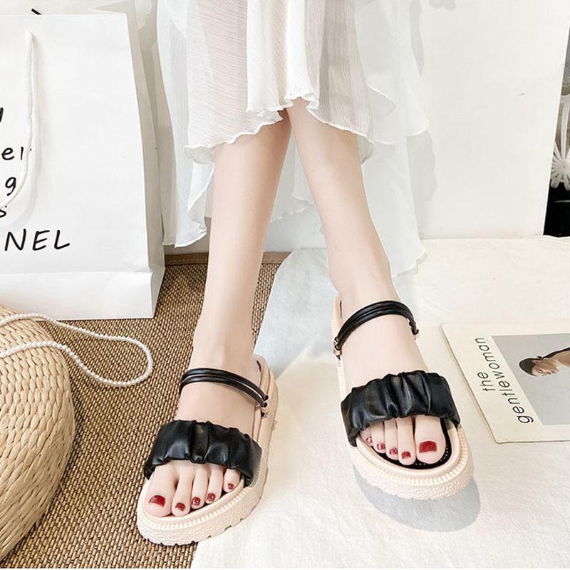 Trifle Platform Sandals Female Summer Fairy Style Student Fashion Roman Flats