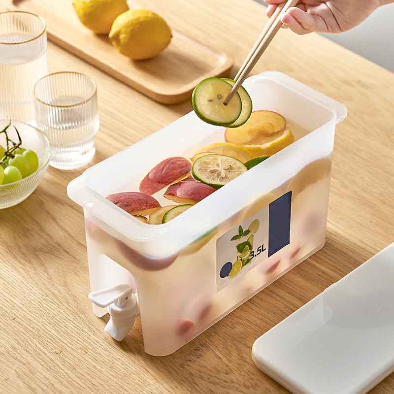 Cold Water Jug with Tap Water Beverage Drink Dispenser Fruit Teapot Tank Refrigerator Juice Kettle Cold Water Jug for Lemonade