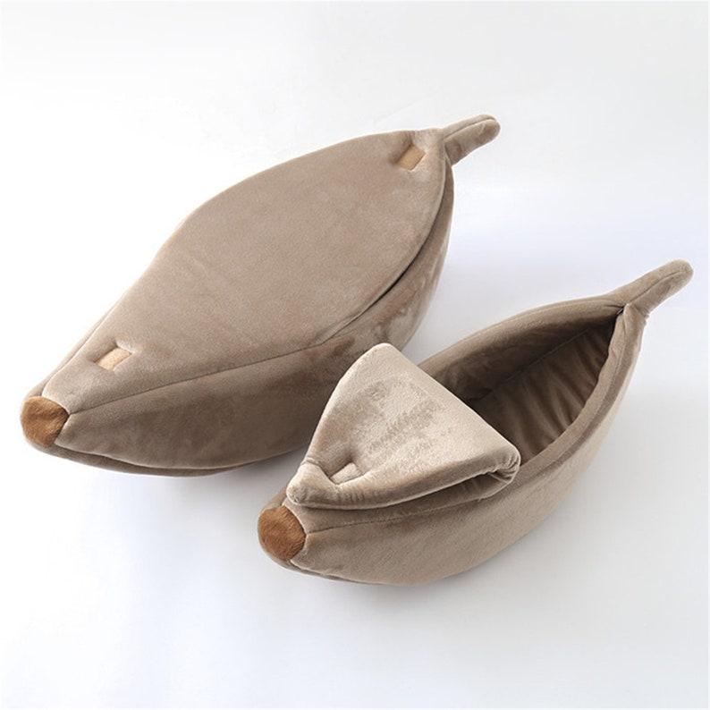 Funny Banana Cat Bed House Cute Cozy Cat Mat Beds Warm Durable Portable Pet Basket Kennel Dog Cushion Cat Supplies