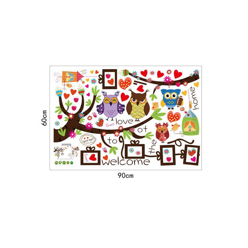 [Wall sticker] Owl Photo Frame wall stickers for kids rooms nursery cartoon children decals murals a