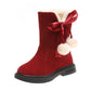 Girls' Snow Boots Princess Boots Cotton Boots High Top Cotton Shoes One Foot Warm Plush Fashion Boots