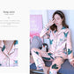 Spring and Autumn Ice Silk Long-sleeved Thin Women's Pajamas Sexy Korean Style Cute Spring and Summer Plus Size Two-piece Suit