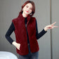 Vest Women's Short Autumn and Winter Double-sided Velvet Zipper Sleeveless Thick Warm Large Size Vest