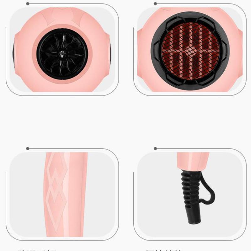 1200W Hair Dryer Silent 6-speed Temperature Adjustment Hot/cold Hair Dryer Hair Care Tools for Home Students