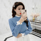 Half High Neck Long-sleeved Sweater Wooden Ears Sweet Beauty Sweater