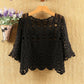 Hollow Out See-through Knitwear Loose-fitting Thin Pullover Top All-match Short with Skirt Jacket Thin Blouse Breathable