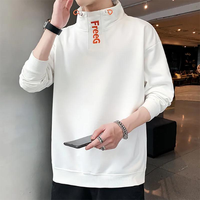 Youth Turtleneck Sweater Men's Autumn Long Sleeve Sweatshirts Trend Casual Loose Pullover Sweater Outerwear