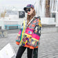 European Station Winter Print Cotton Coat Women Western Style Hooded Mid-length Coat Women