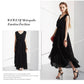 Pofulove Summer Chiffon Dress Sleeveless V-neck Irregular Pleated Ruffled Dress Long party Dress