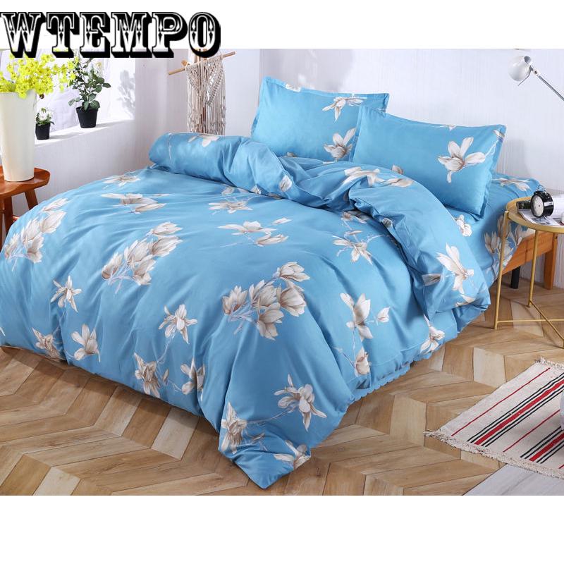 Brand Printed Quilt Cover Four-piece Bedroom Home Bedding Set Comfortable Soft Cotton