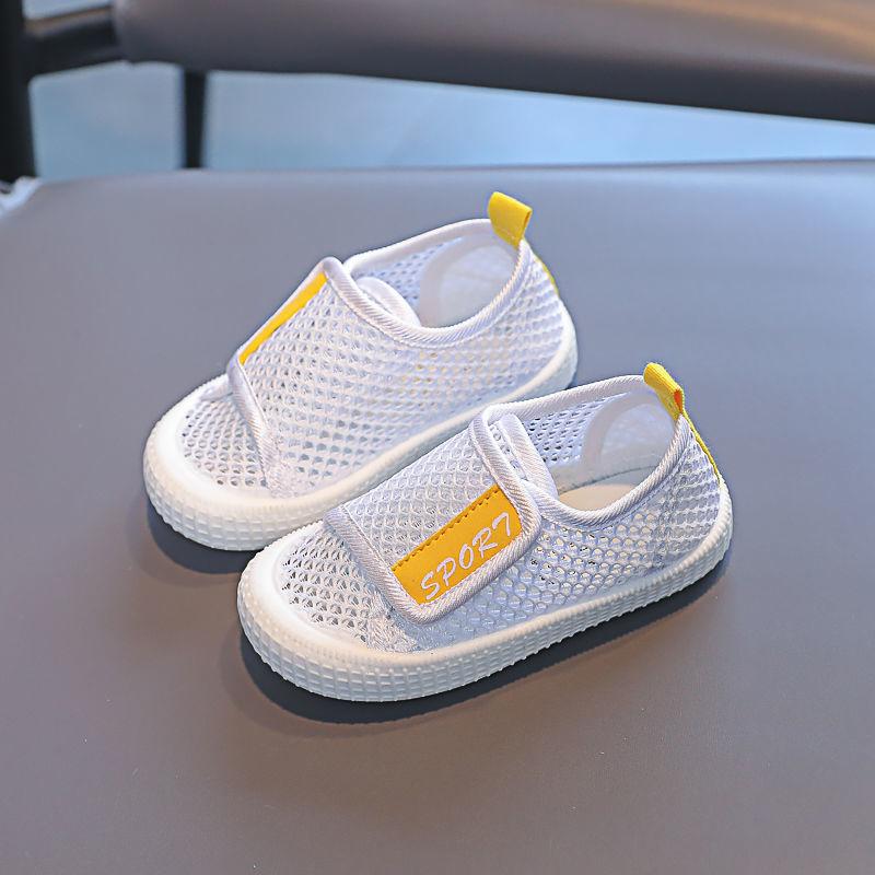 Children's Summer Hollow Mesh Shoes  Baby Canvas Shoes  Soft-soled Indoor Shoes  White Shoes  Children's Canvas Shoes