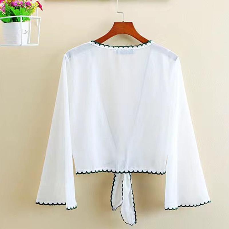 Shawl Cardigan Women's Summer Waistcoat All-match Sun Protection Clothing Thin Section Short Outer Chiffon Shirt