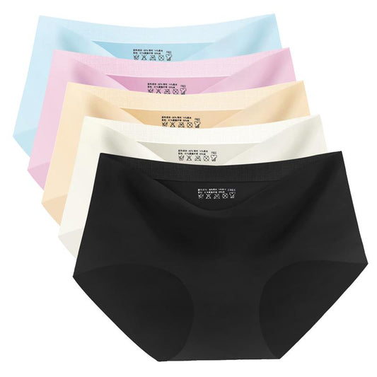 4pcs Women's Panties Ice Silk Cool Refreshing Seamless Underwear Triangle Female Briefs Big Yards