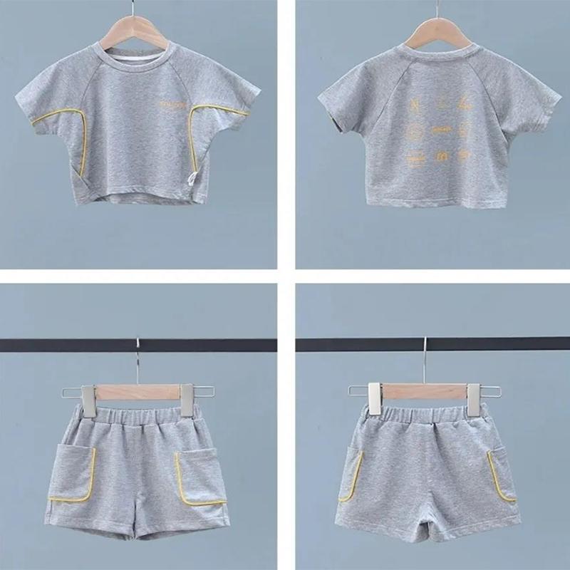 Summer Handsome Baby Children Children Foreign Style Summer Clothes Trend Boys Short-sleeved Net Red Sports Suit