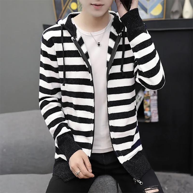 Men's Knitted Cardigan Zipper Sweater Men's Jacket Trend Sweatershirts Spring and Autumn