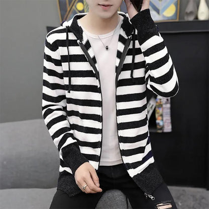 Men's Knitted Cardigan Zipper Sweater Men's Jacket Trend Sweatershirts Spring and Autumn