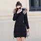 Winter Women's Mid-length Slim-fit Padded Jacket Fashion Big Fur Collar Cold-proof Cotton Jacket Large Size Jacket