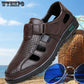 Genuine Leather Men Casual Shoes Summer Soft Driving Men's  Loafers Shoes Sandals for Men